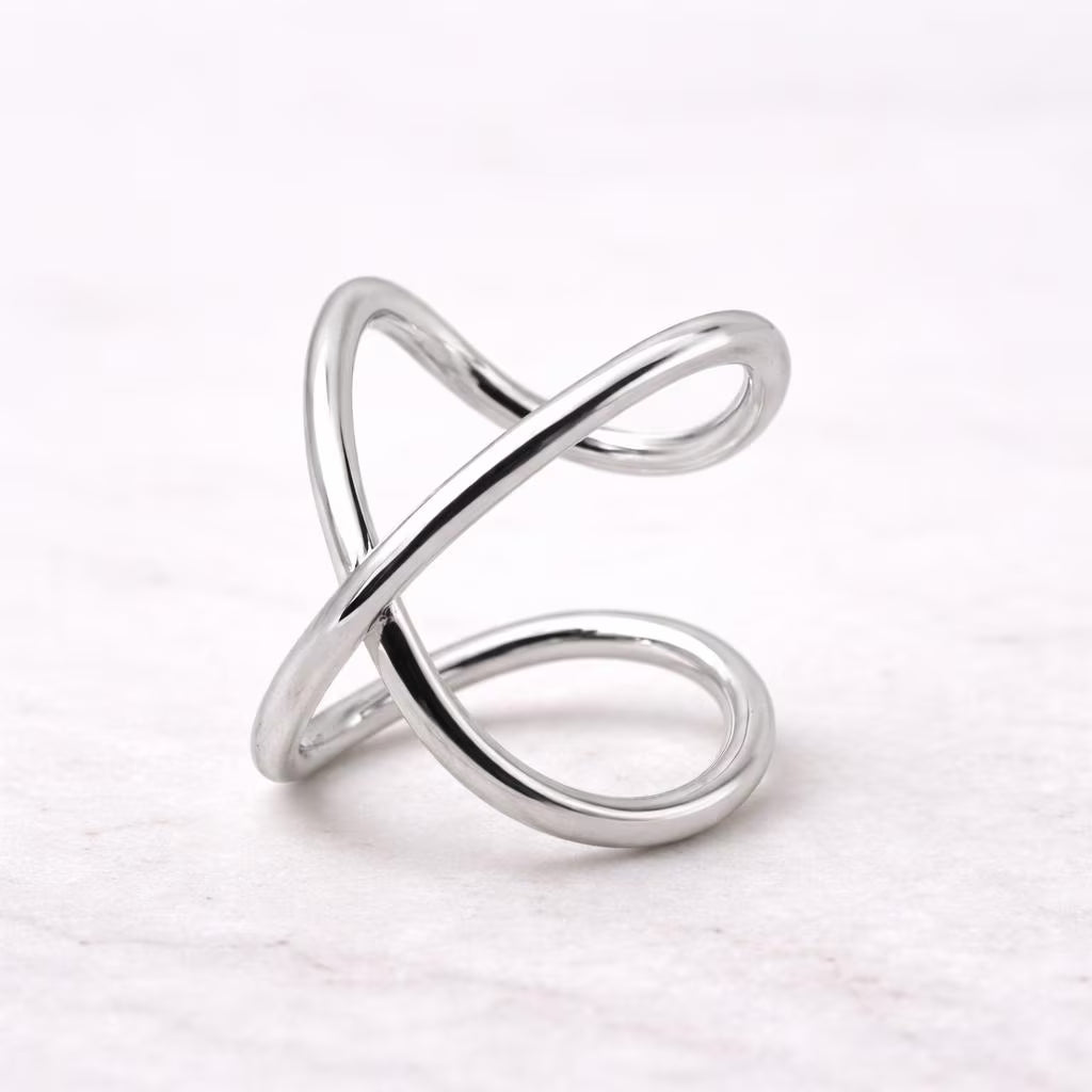 Stainless Steel X Ring Fake Cartilage Ear Cuff - Skin Metals