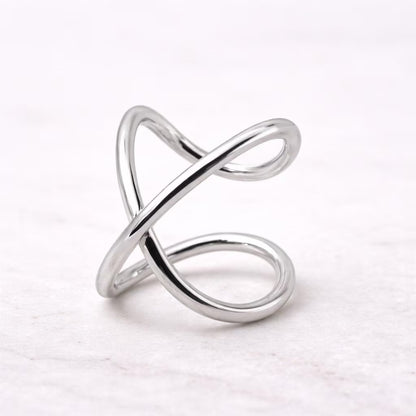 Stainless Steel X Ring Fake Cartilage Ear Cuff - Skin Metals