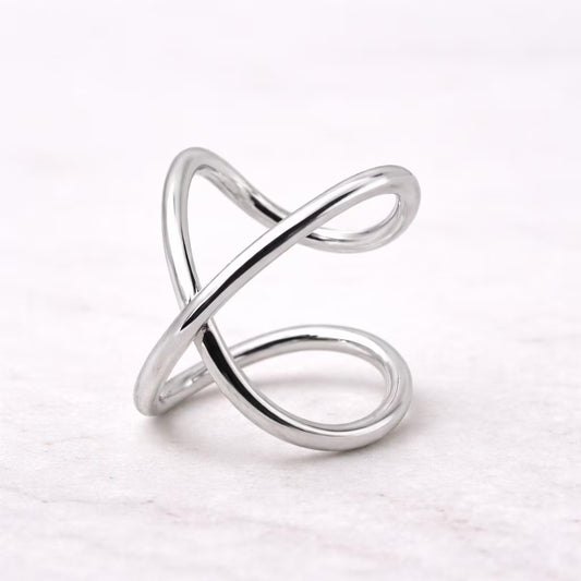 Stainless Steel X Ring Fake Cartilage Ear Cuff - Skin Metals