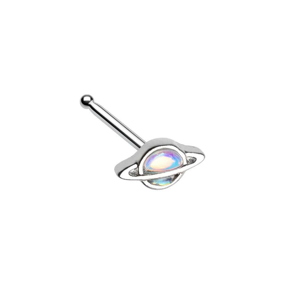 Illuminating Moonstone Saturn Planet Nose Stud Ring Nose Ring Impulse Piercings