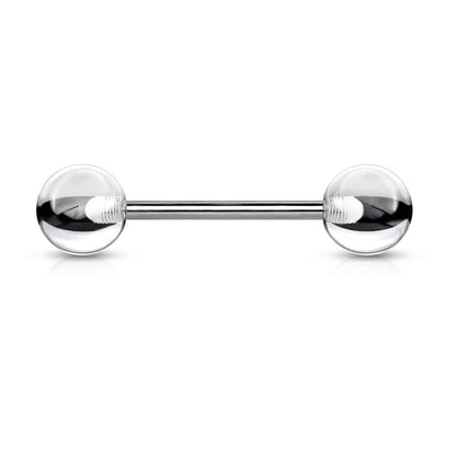Implant Grade Titanium Externally Threaded Barbell With Solid Color Acrylic Balls Barbell Skin Metals