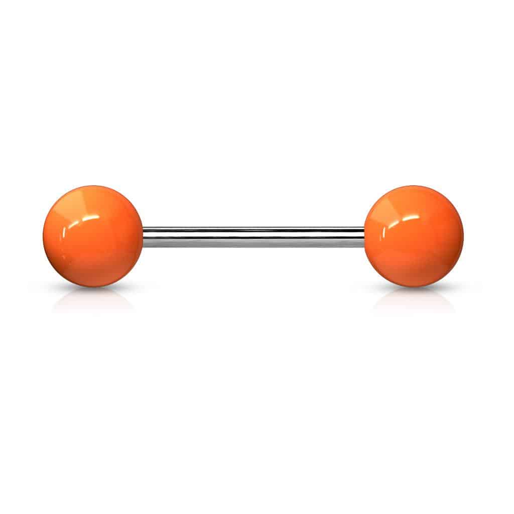 Implant Grade Titanium Externally Threaded Barbell With Solid Color Acrylic Balls Barbell Skin Metals