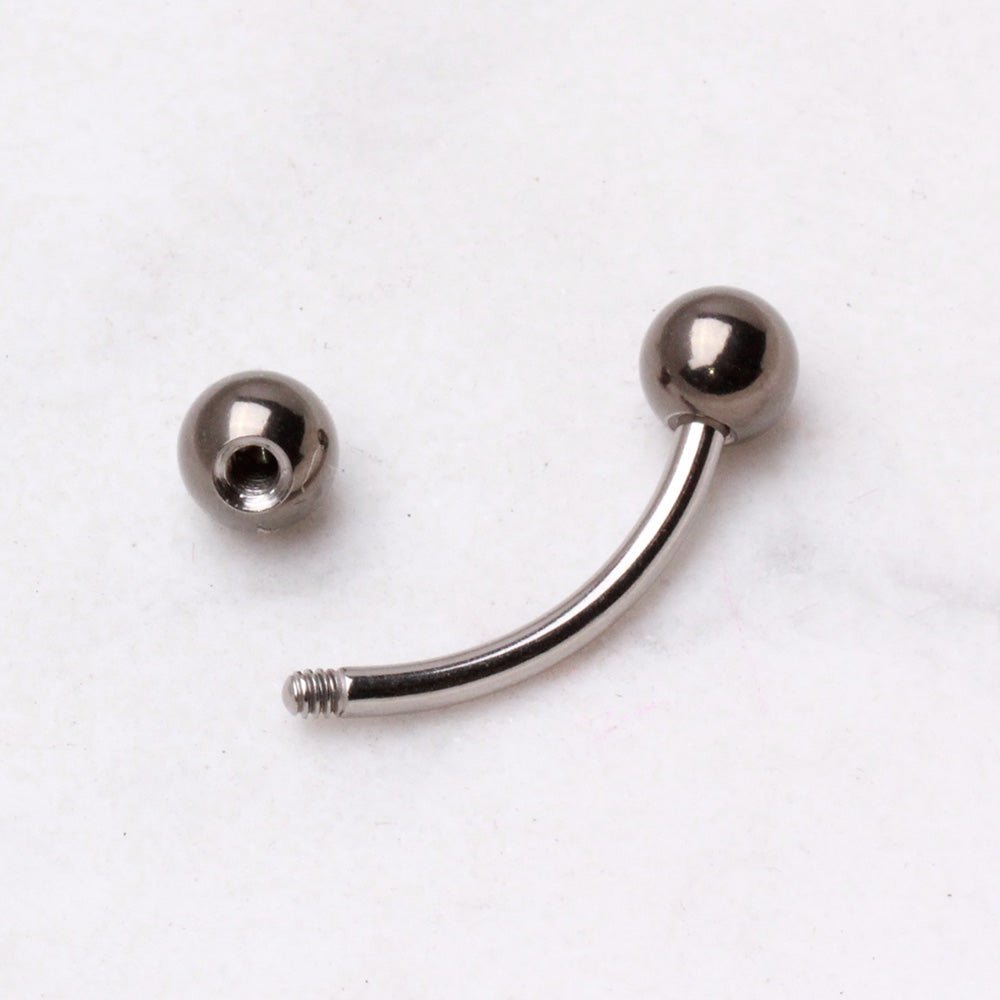 Implant Grade Titanium Curved Barbell Eyebrow Ring with Balls