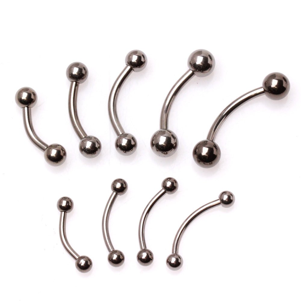 Implant Grade Titanium Curved Barbell Eyebrow Ring with Balls