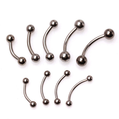 Implant Grade Titanium Curved Barbell Eyebrow Ring with Balls