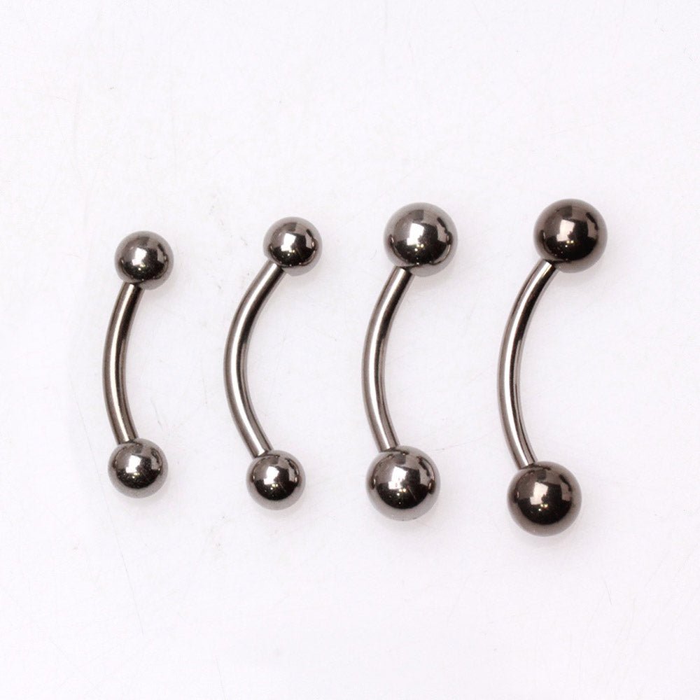 Implant Grade Titanium Curved Barbell Eyebrow Ring with Balls