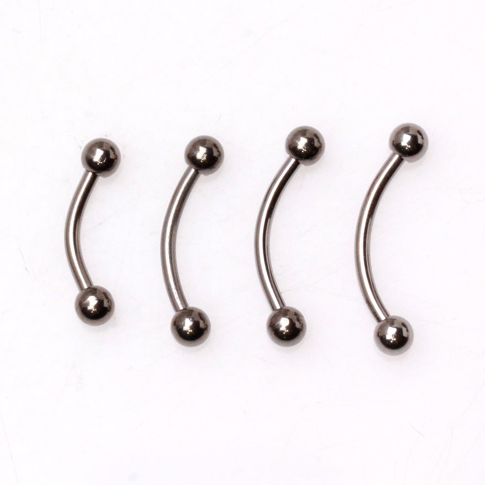Implant Grade Titanium Curved Barbell Eyebrow Ring with Balls