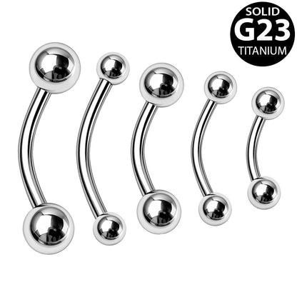 Implant Grade Titanium Curved Barbell Eyebrow Ring with Balls