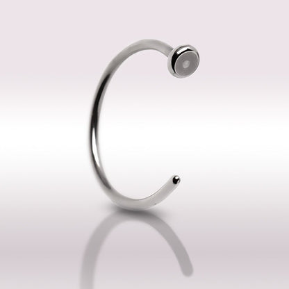 Implant Grade Titanium Flattened Nose Hoop Ring - Skin Metals