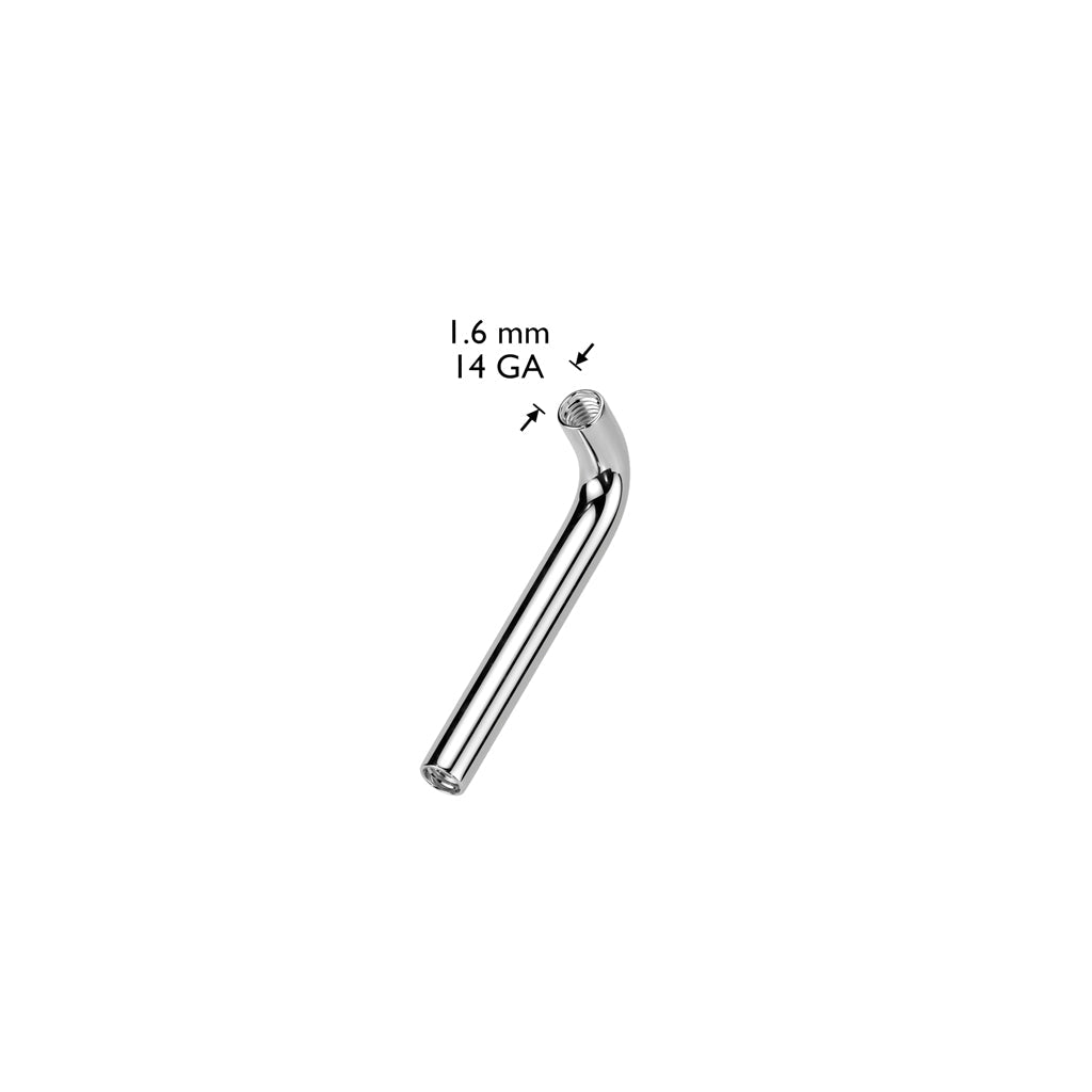Implant Grade Titanium Internally Threaded L Bent Christina Piercing