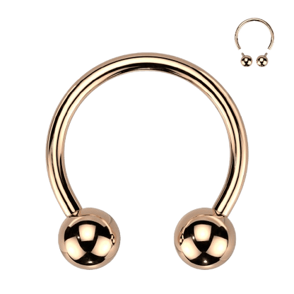 Implant Grade Titanium Internally Threaded PVD Plated Horseshoe Horseshoe Skin Metals