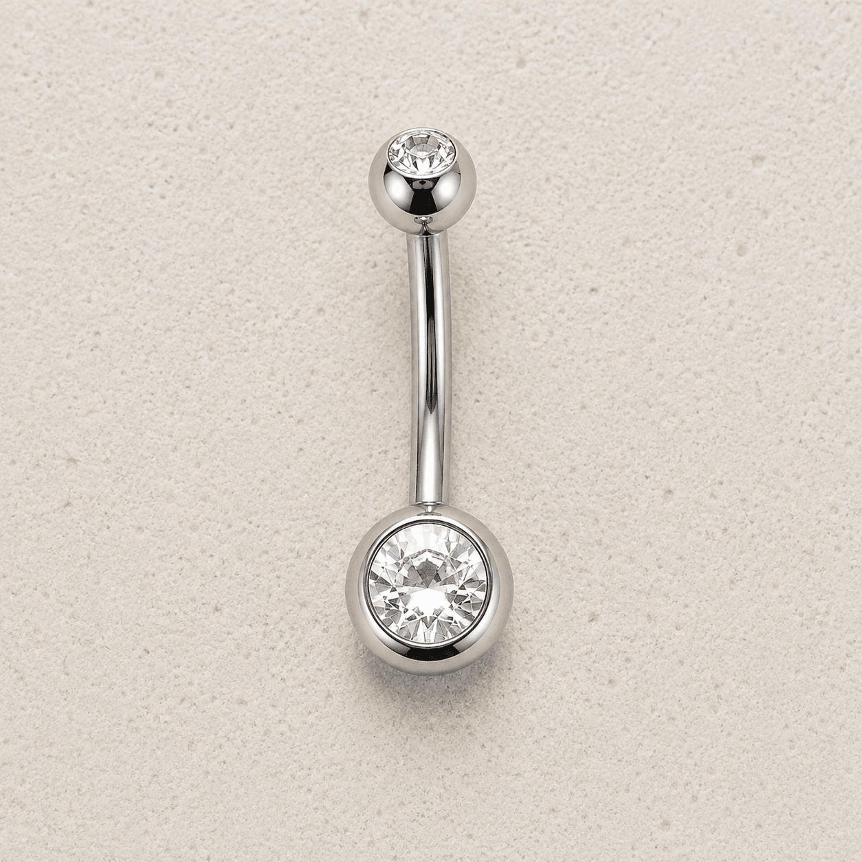 Implant Grade Titanium Navel Ring CZ Balls 14G Internally Threaded - Skin Metals