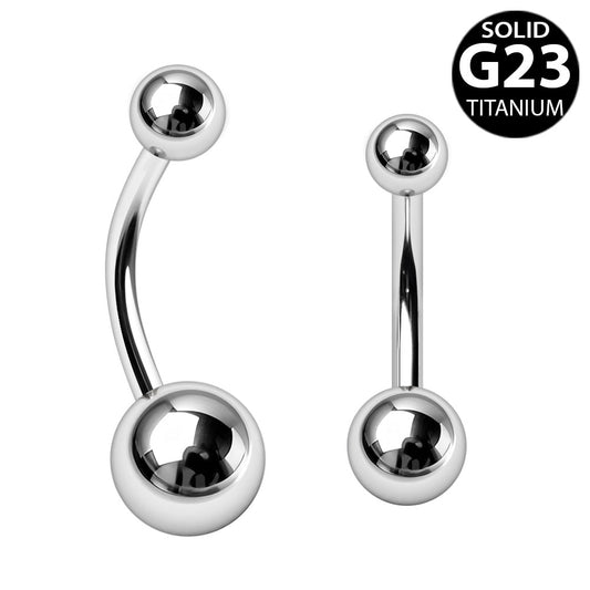 Implant Grade Titanium Navel Ring Solid Balls 14G 3 Sizes