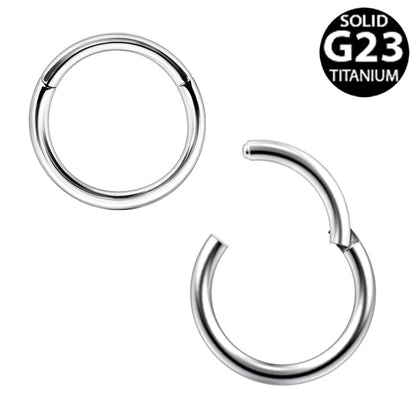 Implant grade titanium seamless clicker ring on white background, 16G 18G Ti6AL4V ELI body jewelry