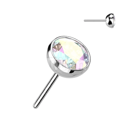 Implant Grade Titanium Threadless Push In Bezel Set CZ Ball Top