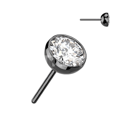 Implant Grade Titanium Threadless Push In Bezel Set CZ Ball Top