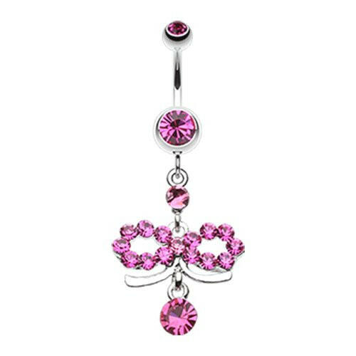 Infinity Dazzle Belly Button Ring Navel Ring Impulse Piercings Fuchsia