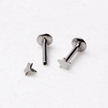 Internally Threaded 316L Stainless Steel Star Labret