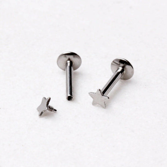 Internally Threaded 316L Stainless Steel Star Labret