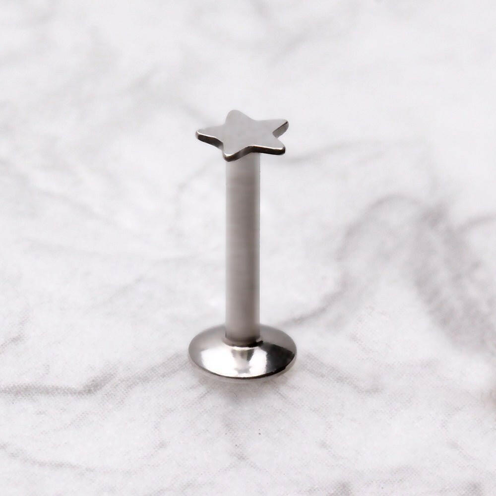 Internally Threaded 316L Stainless Steel Star Labret Labret Impulse Piercings