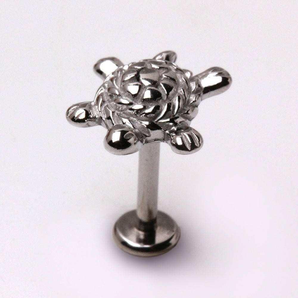 Internally Threaded 316L Stainless Steel Turtle Labret Labret Impulse Piercings