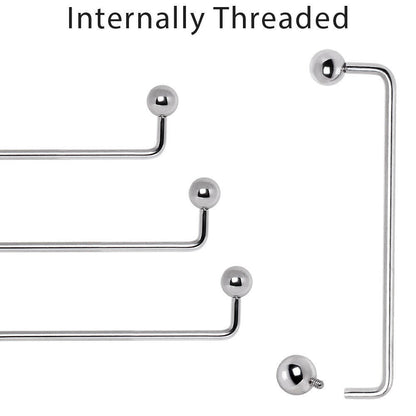 Internally Threaded 316L Surgical Steel 90 Degree Surface Barbell