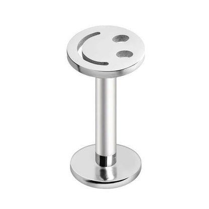 Internally Threaded Stainless Steel Smiley Face Labret Labret Impulse Piercings