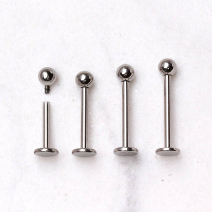 Titanium Labret length options shown