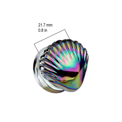 Iridescent Rainbow Shell Double Flare Glass Plug Plugs Impulse Piercings