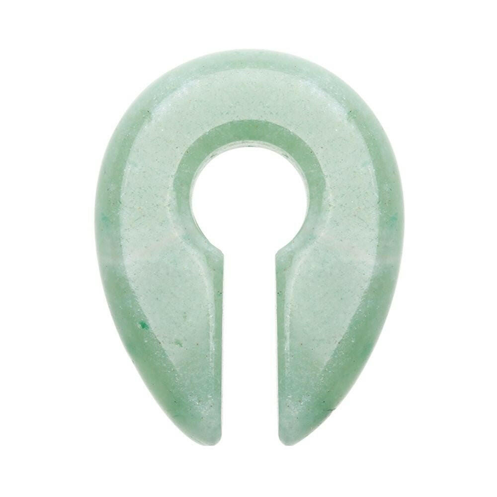 Jade Natural Stone Keyhole Ear Weight Gauge Hanger Tapers Impulse Piercings 2 GA (6.5mm)