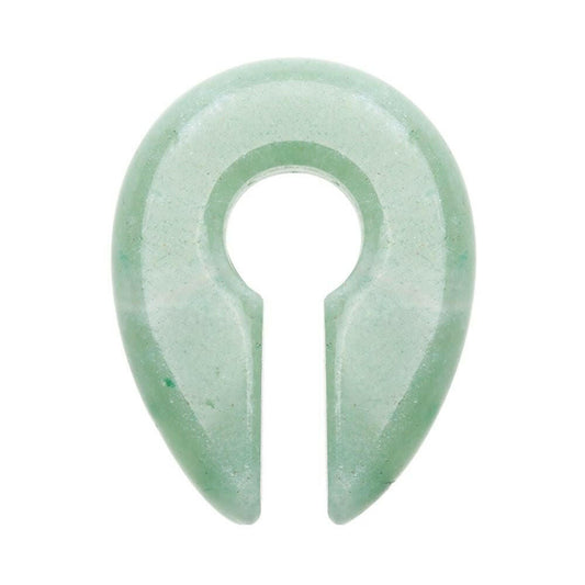 Jade Natural Stone Keyhole Ear Weight Gauge Hanger Tapers Impulse Piercings 2 GA (6.5mm)