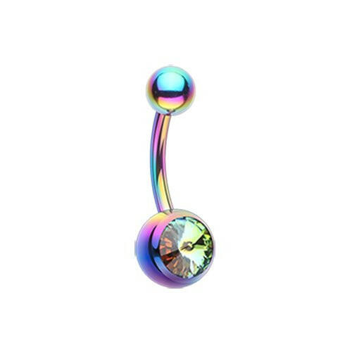 Jelly Belly Unity Gem Belly Button Ring Navel Ring Impulse Piercings Rainbow/Vitrail Medium