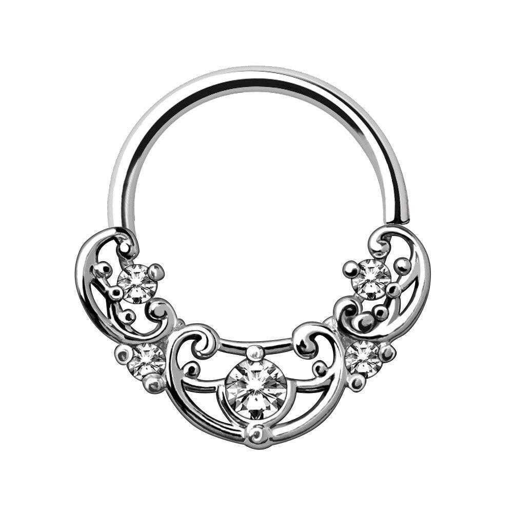 Jeweled Ornate Seamless Ring Seamless Ring Impulse Piercings