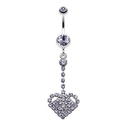 Journey Heart Sparkle Belly Button Ring Navel Ring Impulse Piercings Tanzanite