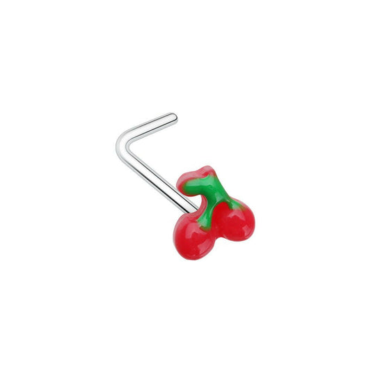 Kawaii Cherry Cherries L-Shaped Nose Ring Impulse Piercings