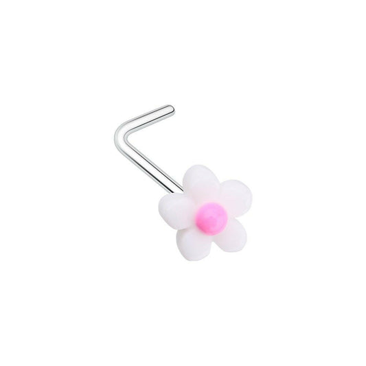 Kawaii Flower L-Shaped Nose Ring Impulse Piercings