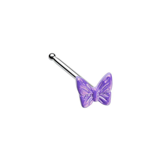 Kawaii Iridescent Butterfly Nose Stud Ring Impulse Piercings