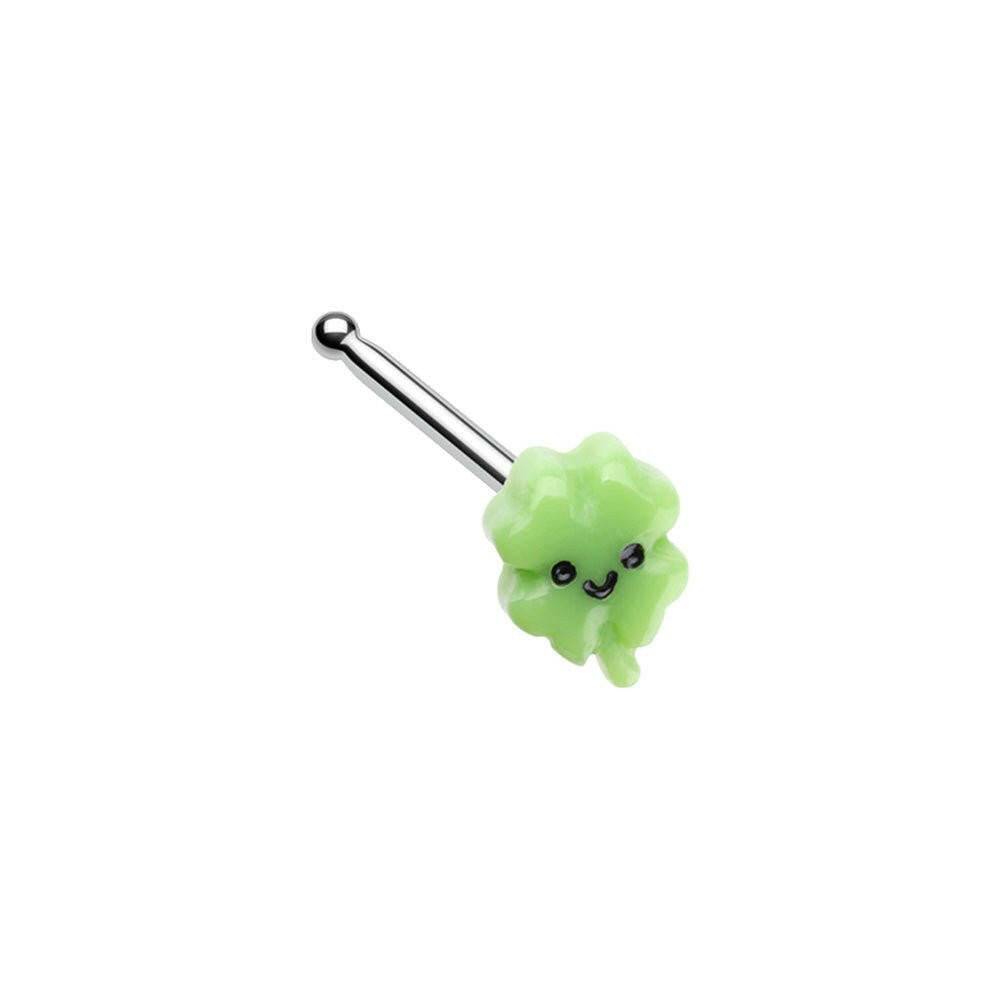 Kawaii Shamrock Clover Lucky Nose Stud Ring Impulse Piercings