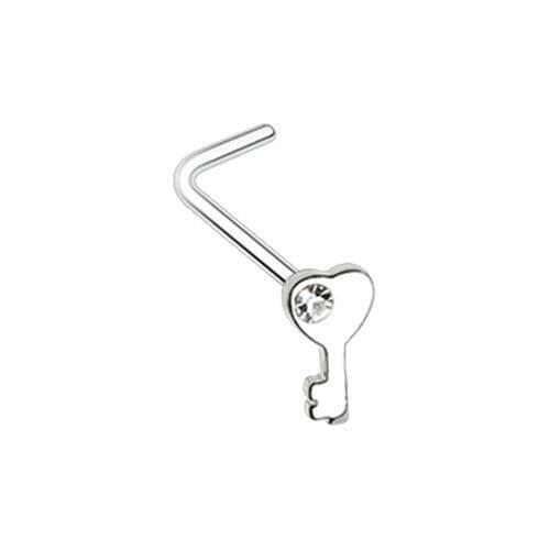 Key to my Heart L-Shape Nose Ring Nose Ring Impulse Piercings