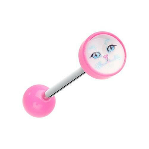 Kitty Cat Face Acrylic Logo Barbell Barbell Impulse Piercings