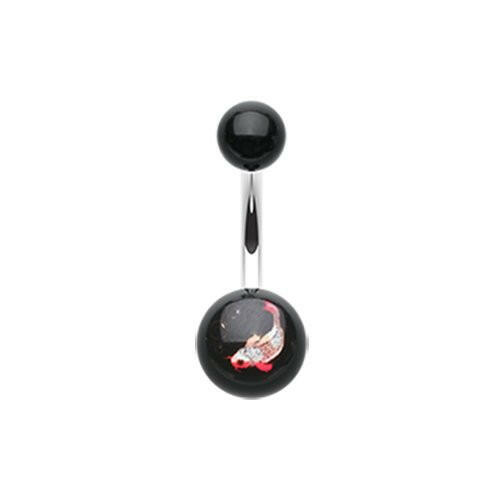 Koi Fish Acrylic Logo Belly Button Ring Navel Ring Impulse Piercings