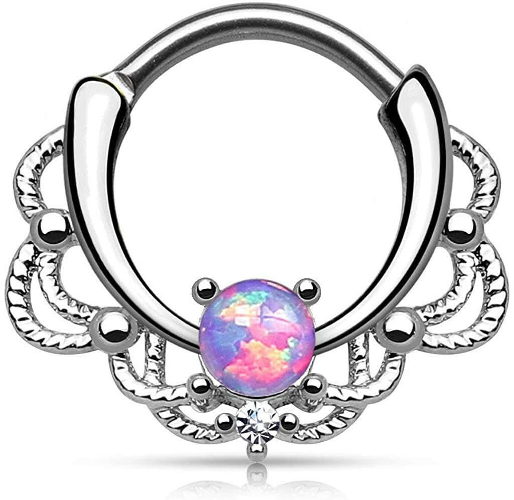 Lacey Single Opal Septum Clicker Impulse Piercings