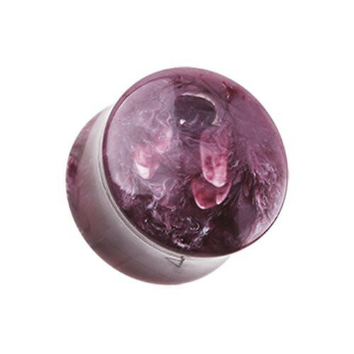 Lava Infused Double Flared Ear Gauge Plug Earrings Plug Earrings Impulse Piercings 2 GA (6.5mm) Purple