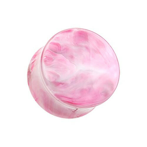 Lava Infused Double Flared Ear Gauge Plug Earrings Plug Earrings Impulse Piercings 2 GA (6.5mm) Pink