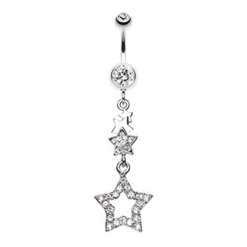 Layered Star Sparkle Belly Button Ring Navel Ring Impulse Piercings