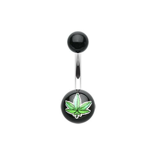 Leaf Acrylic Logo Belly Button Ring Navel Ring Impulse Piercings