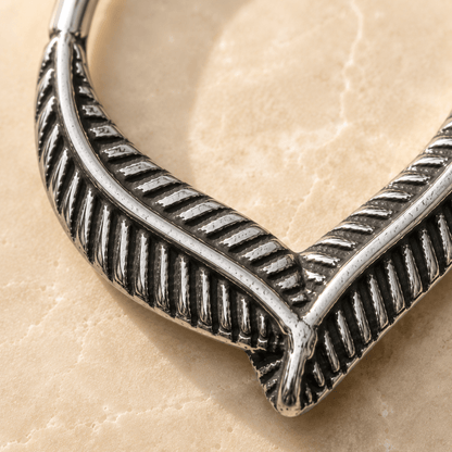 Stainless Steel Leaf Seamless Ring / Septum Ring - Skin Metals