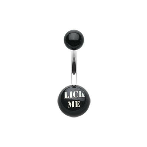 LICK ME' Acrylic Logo Belly Button Ring Navel Ring Impulse Piercings