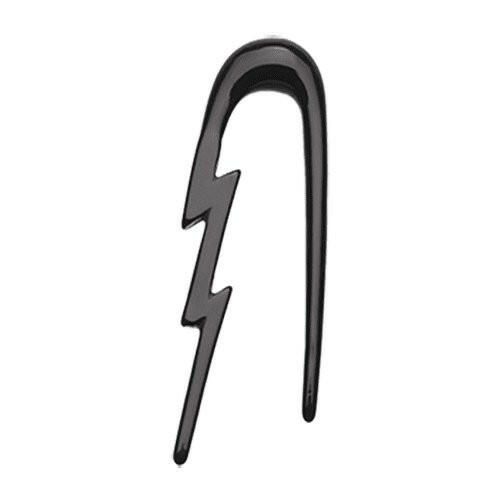 Lightning Bolt Acrylic Ear Gauge Buffalo Taper Tapers Impulse Piercings 14 GA (1.6mm) Black