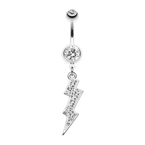 Lightning Bolt Radiance Belly Button Ring Navel Ring Impulse Piercings Clear